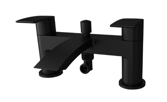 Stylish Bath Shower Mixer Black Chrome Finish Three Year Warranty