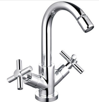 Modern Style Brass Bidet Mixer Tap Double Handle Chrome Finish T80532