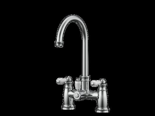 Double Handle Kitchen Mixer Faucet Stylish Design Suitable Smooth Water Flow T91053A