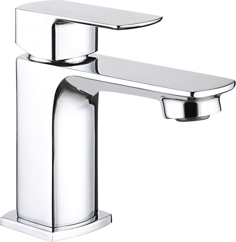 Chrome Finish Basin Mixer Faucet Single Handle Easy Installation Suitable T9052MW